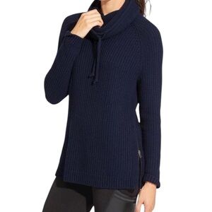 Athleta Borealis Cowl Neck Chunky Wool Knit Side Zip Sweater Size XL